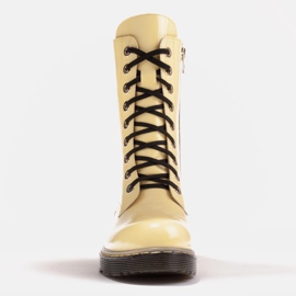Marco Shoes Botines altos, botas atadas a suela translúcida amarillo 3