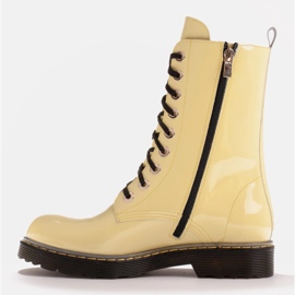 Marco Shoes Botines altos, botas atadas a suela translúcida amarillo 4