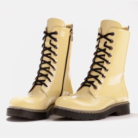Marco Shoes Botines altos, botas atadas a suela translúcida amarillo 5