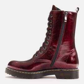 Marco Shoes Botines altos, botas atadas a suela translúcida rojo 4