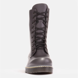 Marco Shoes Botines altos, botas atadas a suela translúcida gris 3