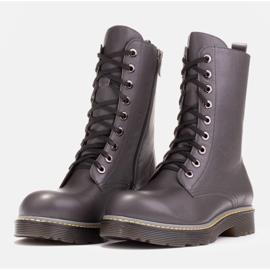 Marco Shoes Botines altos, botas atadas a suela translúcida gris 6