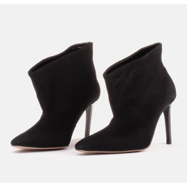 Marco Shoes Alfileres de cuero con frente extendido negro 4