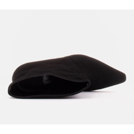 Marco Shoes Alfileres de cuero con frente extendido negro 7