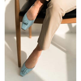 Marco Shoes Bailarinas de mujer con laterales bajos azul 6