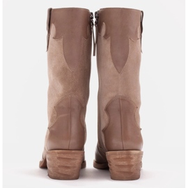 Marco Shoes Bota cowboy Clara con pespuntes decorativos beige 5
