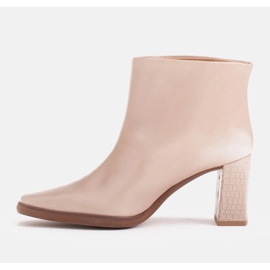Marco Shoes Botas combinadas fabricadas en dos tipos de piel. beige 2