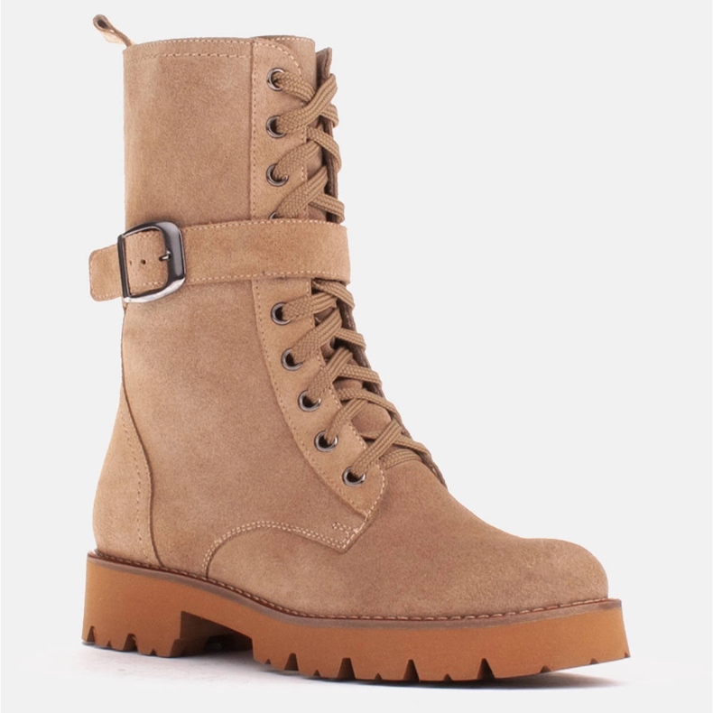 Marco Shoes Botas con cordones y suela ligera 2118B beige 1