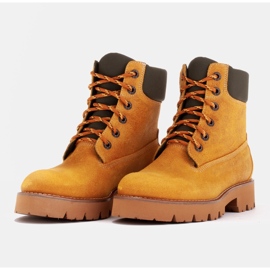 Marco Shoes Botas impermeables de piel amarilla impregnada amarillo 4