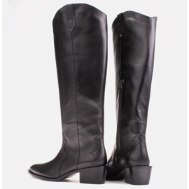 Marco Shoes Botas cowboy Iolanda con costuras decorativas negro 5