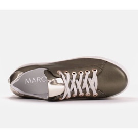 Marco Shoes Zapatillas de mujer de piel auténtica con suela gruesa verde 4