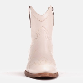 Marco Shoes Botas cowboy de piel con pespuntes decorativos 2188B-1278-042-1 beige 4