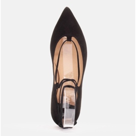 Marco Shoes Bailarinas de ante con tira alrededor negro 6