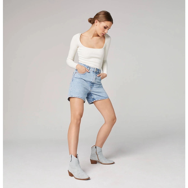 Marco Shoes Bota cowboy de ante con pespuntes decorativos 2188B-1281-045-1 azul gris 1