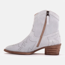 Marco Shoes Bota cowboy de ante con pespuntes decorativos 2188B-1281-045-1 azul gris 5