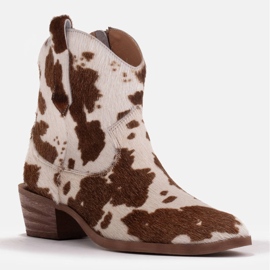 Marco Shoes Bota cowboy piel natural con pelo 2226B-1282-1 beige marrón 1