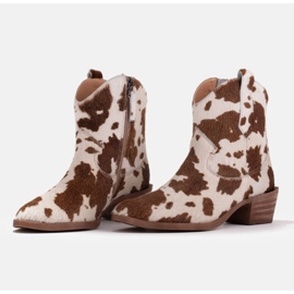 Marco Shoes Bota cowboy piel natural con pelo 2226B-1282-1 beige marrón 5