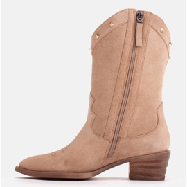 Marco Shoes Botas camperas de ante con chorros beige 5