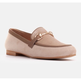 Marco Shoes Mocasines con adorno dorado beige 1