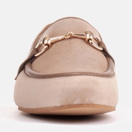 Marco Shoes Mocasines con adorno dorado beige 2