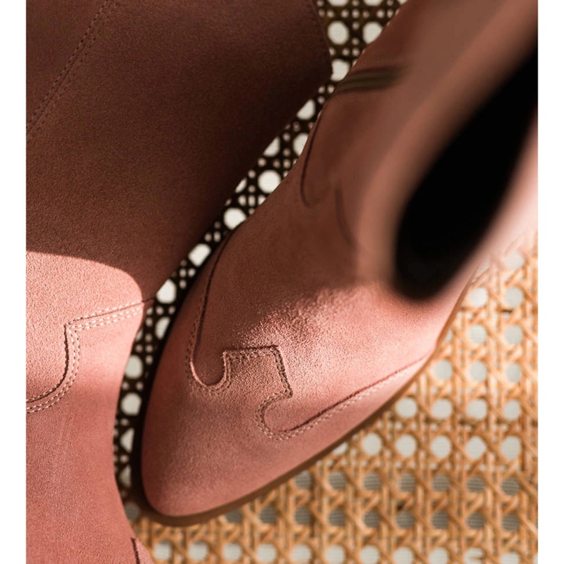 Marco Shoes Botas rosa de ante natural 1