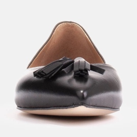 Marco Shoes Bailarinas de piel con flecos decorativos negro 5