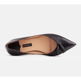Marco Shoes Bailarinas de piel con flecos decorativos negro 7