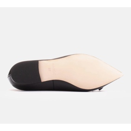 Marco Shoes Bailarinas de piel con flecos decorativos negro 6