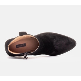 Marco Shoes Botines de piel elegantes con tacones bajos negro 6
