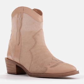 Marco Shoes Botas cowboy ante natural beige 2