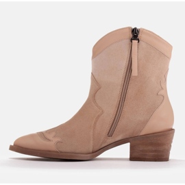 Marco Shoes Botas cowboy ante natural beige 4
