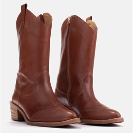 Marco Shoes Bota cowboy piel flor marron 1598B-003-1 BP marrón 4