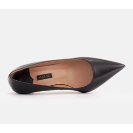 Marco Shoes Elegantes stilettos elaborados en suave piel negro 7