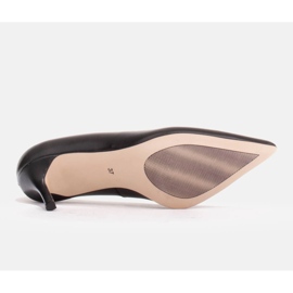 Marco Shoes Elegantes stilettos elaborados en suave piel negro 9