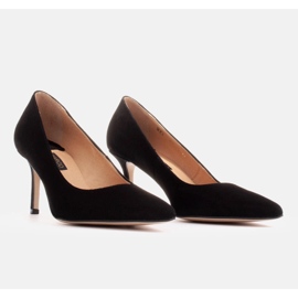 Marco Shoes Tacones elegantes de ante negro 3