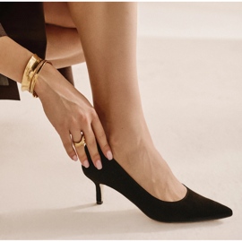 Marco Shoes Elegantes stilettos con tacón bajo negro 7