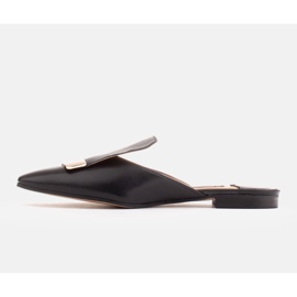 Marco Shoes Babuchas de piel natural negro 3