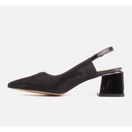 Marco Shoes Sandalias de ante con estampado brillante negro 2
