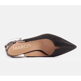 Marco Shoes Sandalias de ante con estampado brillante negro 5