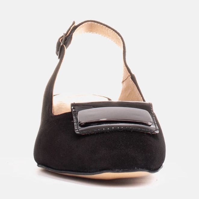 Marco Shoes Sandalias de tacón con adorno plano negro 1