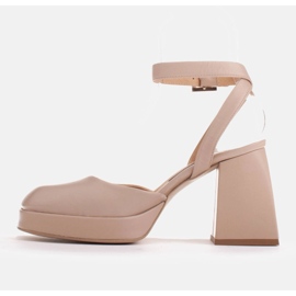 Marco Shoes Sandalias en una plataforma elevadora beige 2