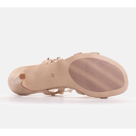 Marco Shoes Sandalias de ante con tachuelas decorativas beige 6