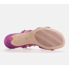 Marco Shoes Sandalias de ante con tachuelas decorativas violeta rosado 7