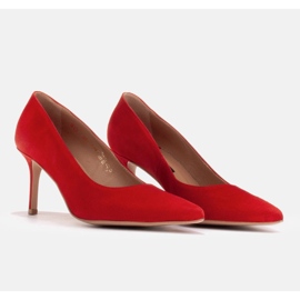 Marco Shoes Tacones elegantes de ante rojo 6