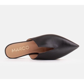Marco Shoes Babuchas de piel con recorte negro 6
