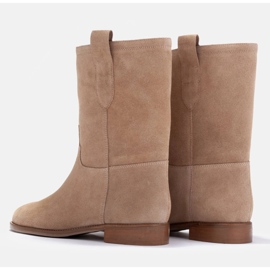 Marco Shoes Botas "tubo" tacón bajo beige 7