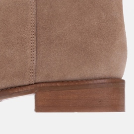 Marco Shoes Botas "tubo" tacón bajo beige 1