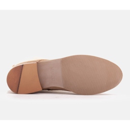 Marco Shoes Botas clásicas de tacón bajo beige 6