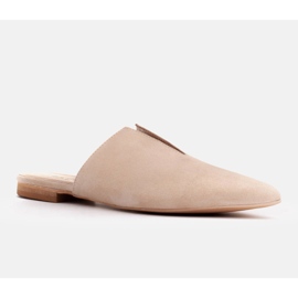 Marco Shoes Babuchas de ante con abertura beige 1