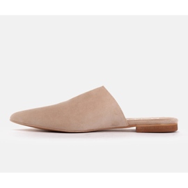 Marco Shoes Babuchas de ante con abertura beige 2
